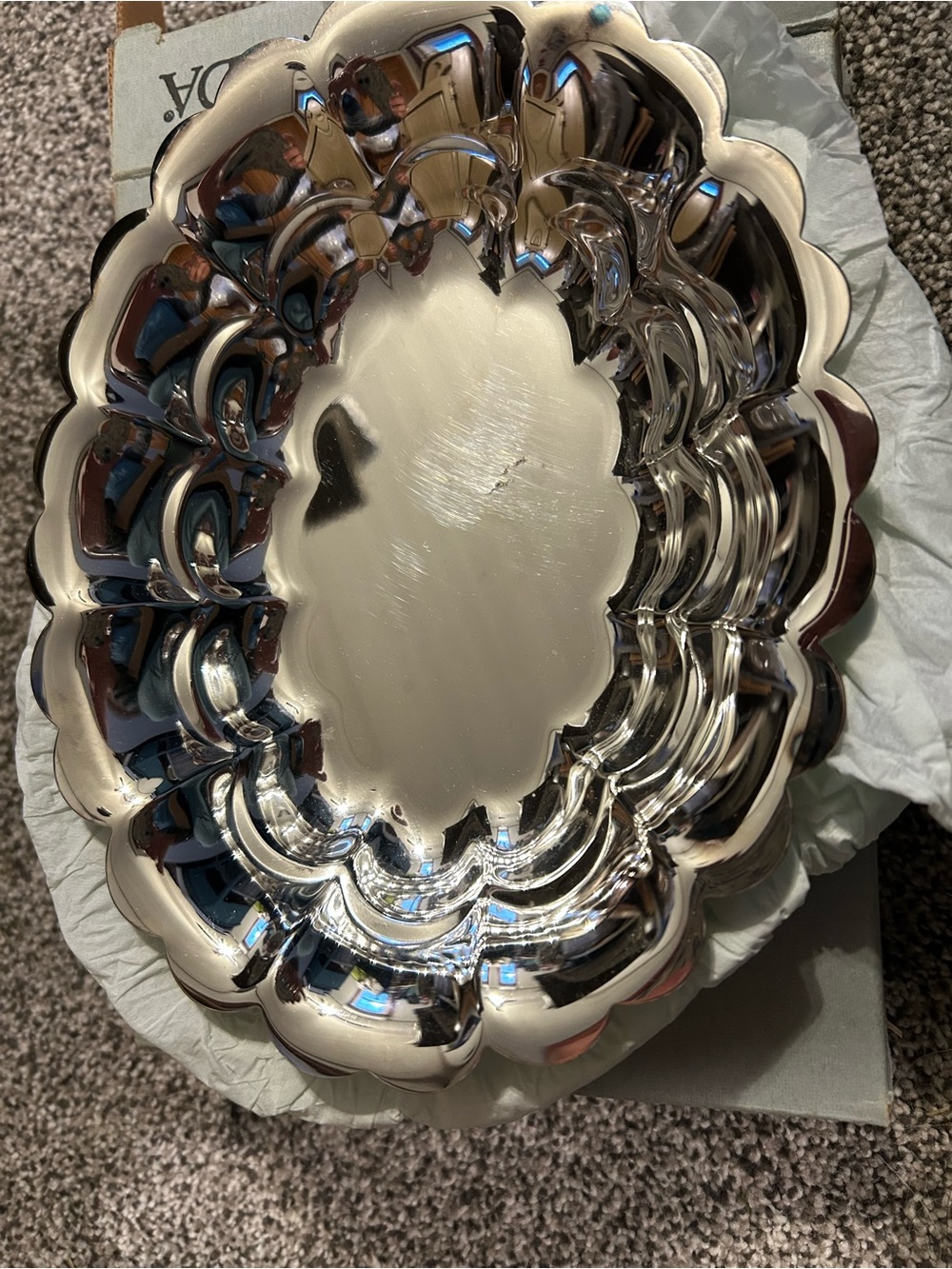 Fluted oval Oneida bon bon Bowl
